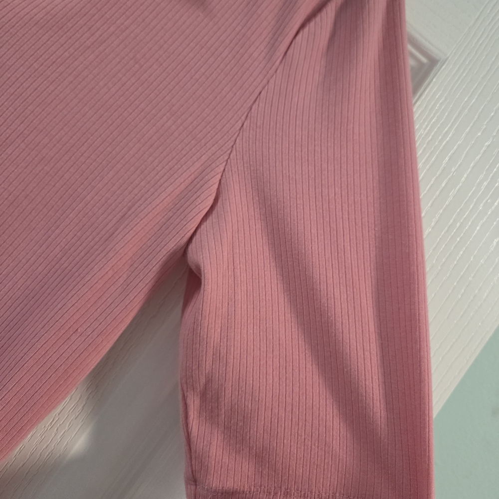 Torrid Pink Ribbed Notch-Neck Tee - Picture 7 of 9